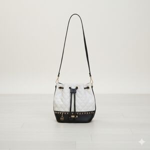 Chic Black and White Quilted Shoulder Bag
